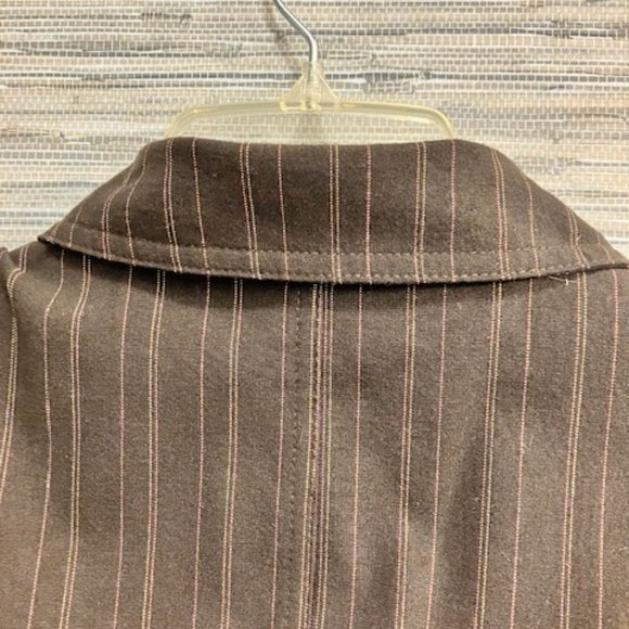 EMMA JAMES - Size XL 14/18  - Two Piece Pin Stripe Brown Career Pant Suit - EUC! - Picture 7 of 13